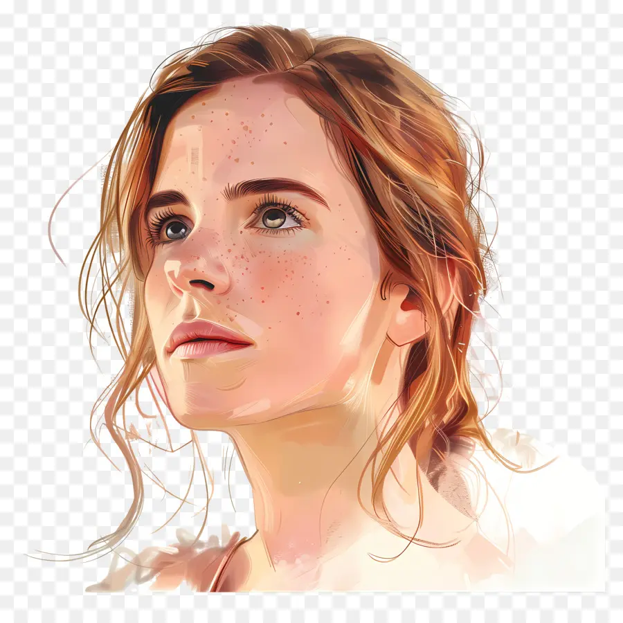 Emma Watson，Pintura De Retrato De Mulher PNG