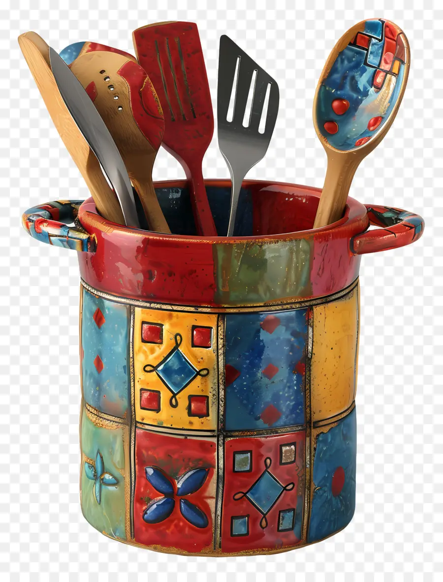 Suporte De Utensílio De Cozinha，A Cerâmica Artesanal PNG