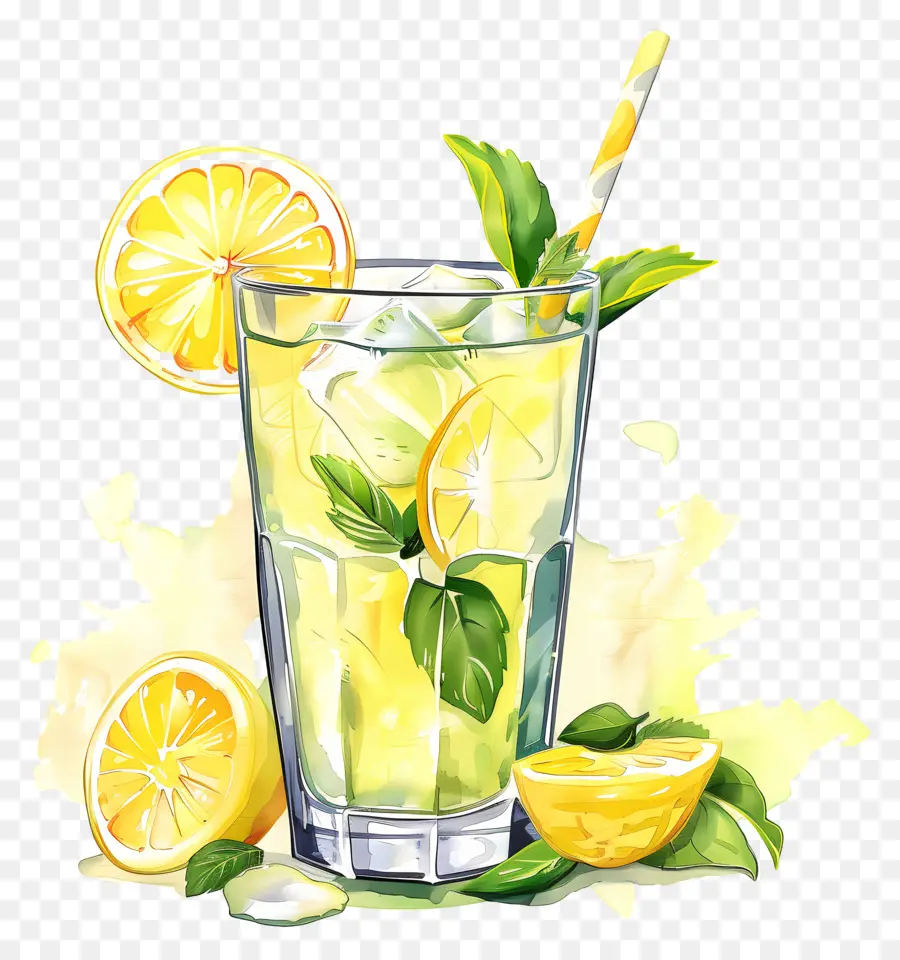 Bebida De Limonada，Ilustração Em Aquarela PNG