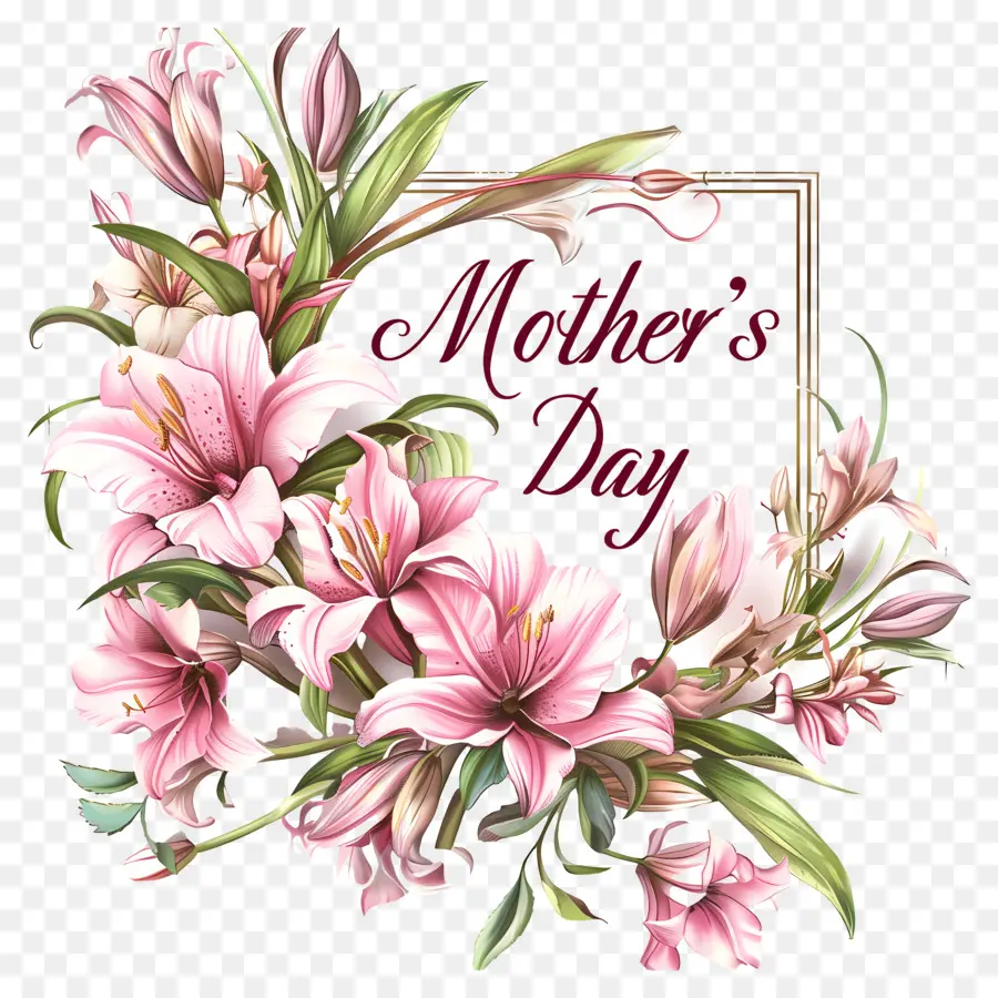 Dia Das Mães，Lírios Cor De Rosa PNG