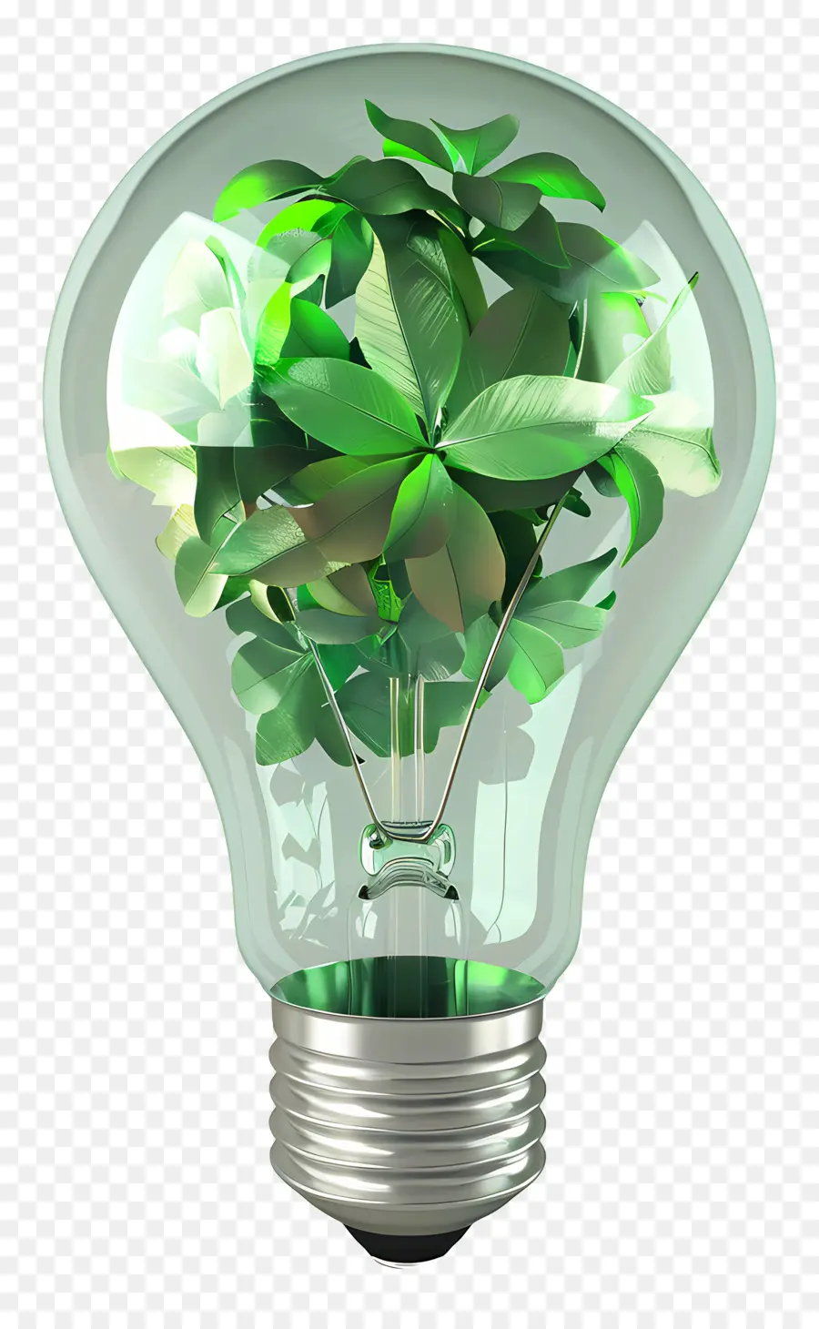 Bulbo De Energia，Folhas Verdes PNG