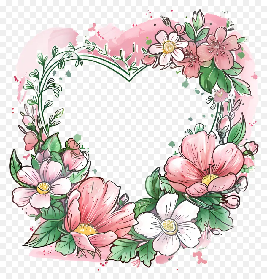 Dia Das Mães，Coração Em Forma De Coroa De Flores PNG