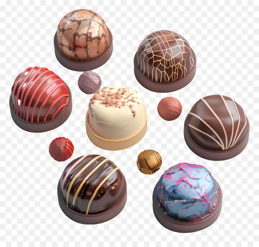 Chocolates Coloridos，Bolas Cobertas De Chocolate PNG
