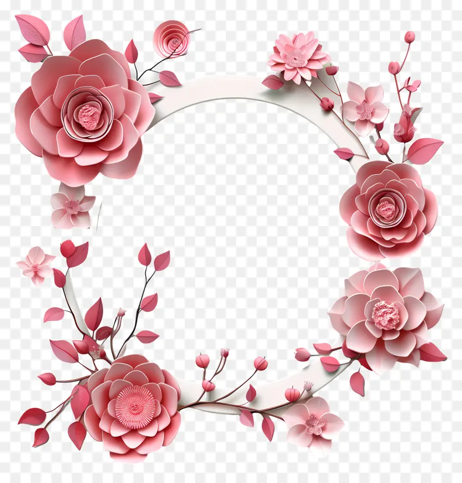 Rosas Cor De Rosa，Flor Coroa De Flores PNG