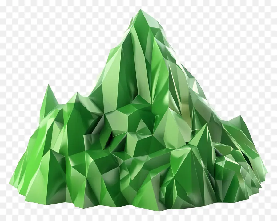 Montanha Verde，Montanha Low Poly Verde PNG