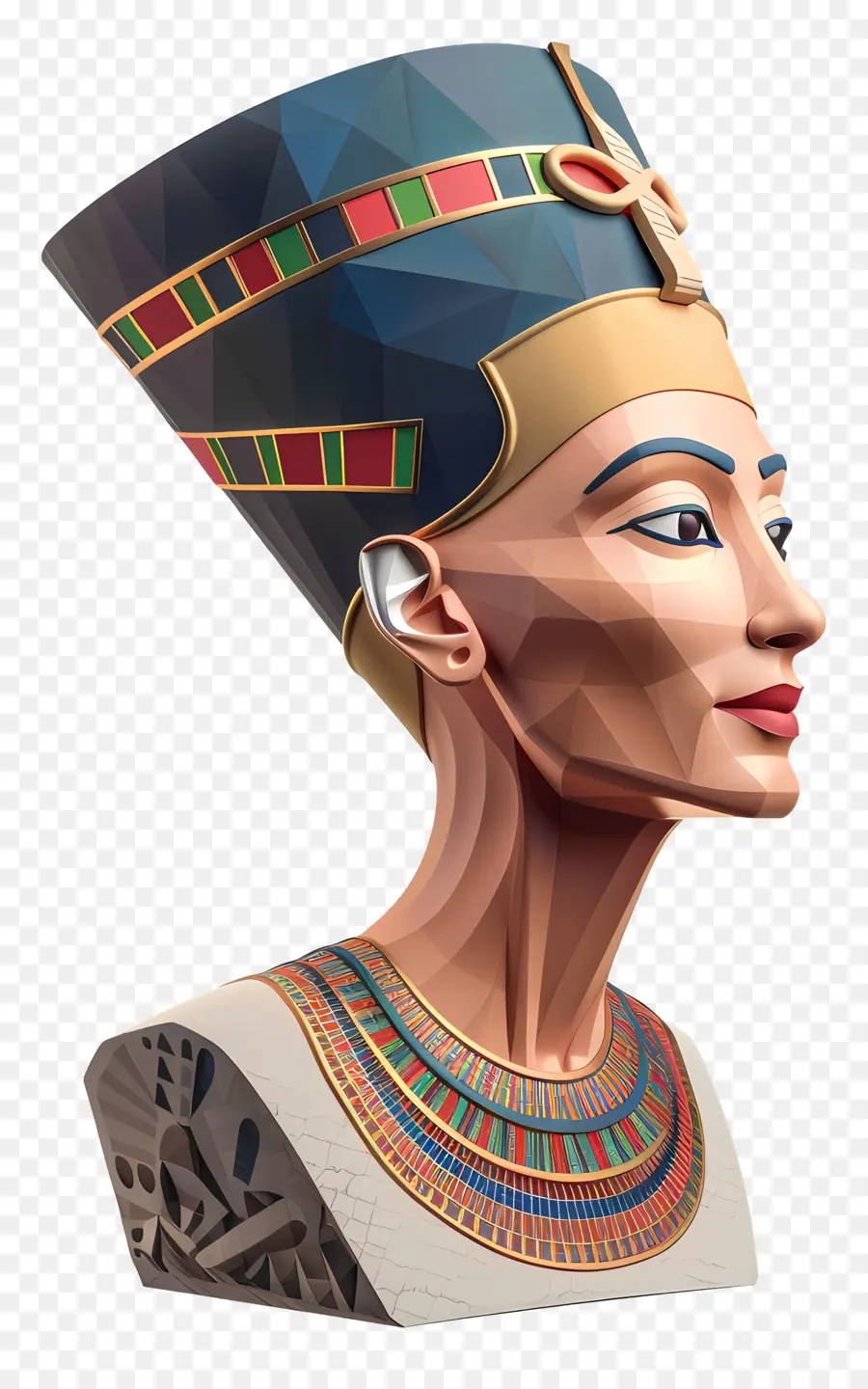 Busto De Nefertiti，Rainha Egípcia PNG