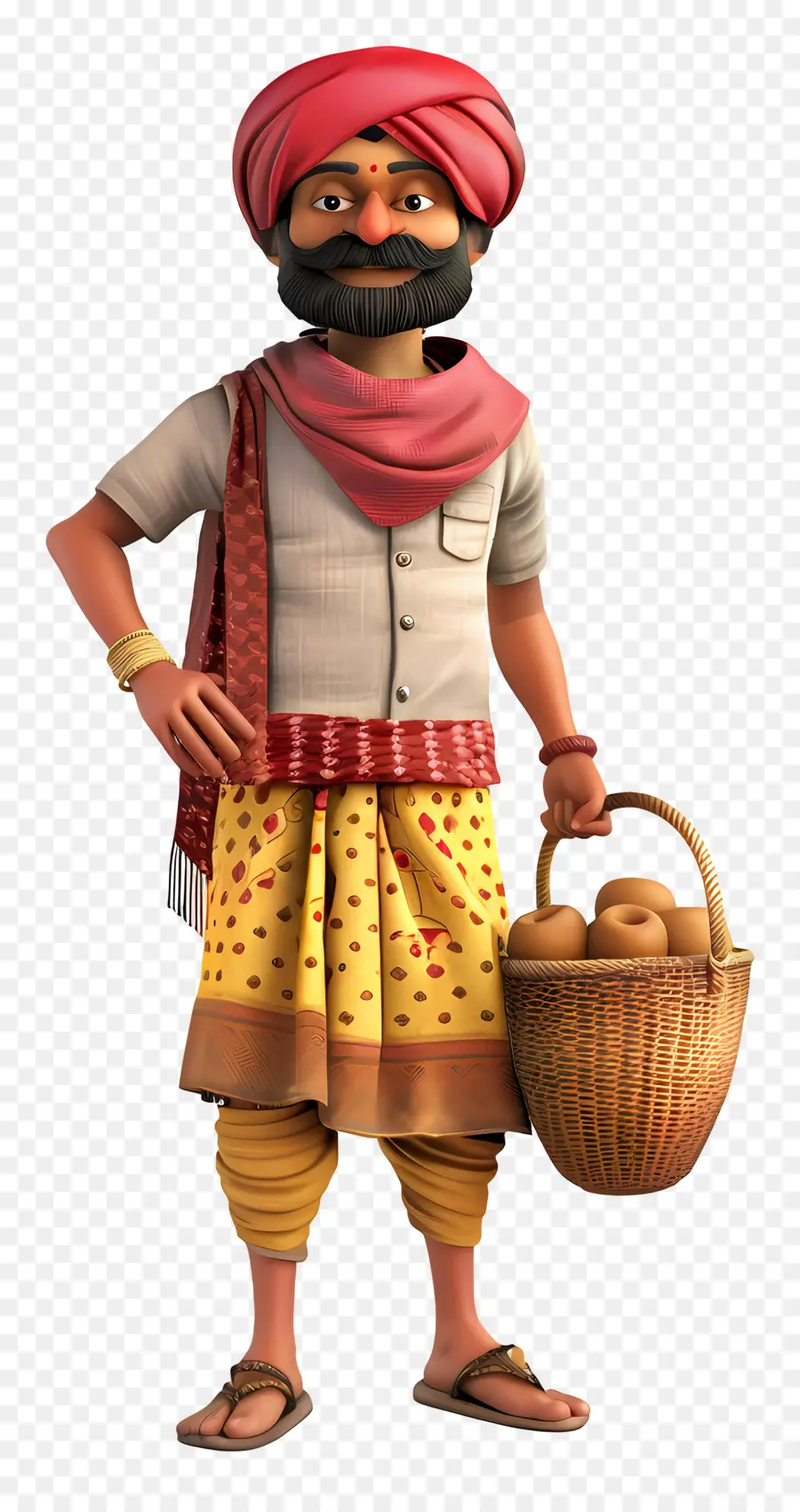 Agricultor Indiano，Traje Indiano Tradicional PNG