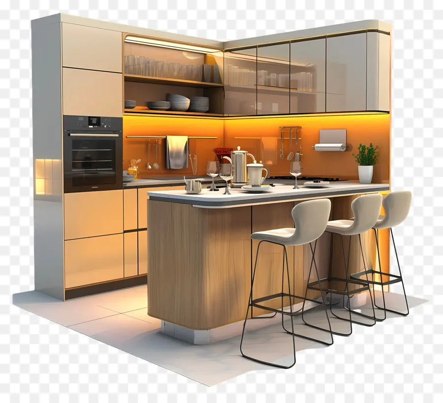 Cozinha Moderna，Design Minimalista PNG