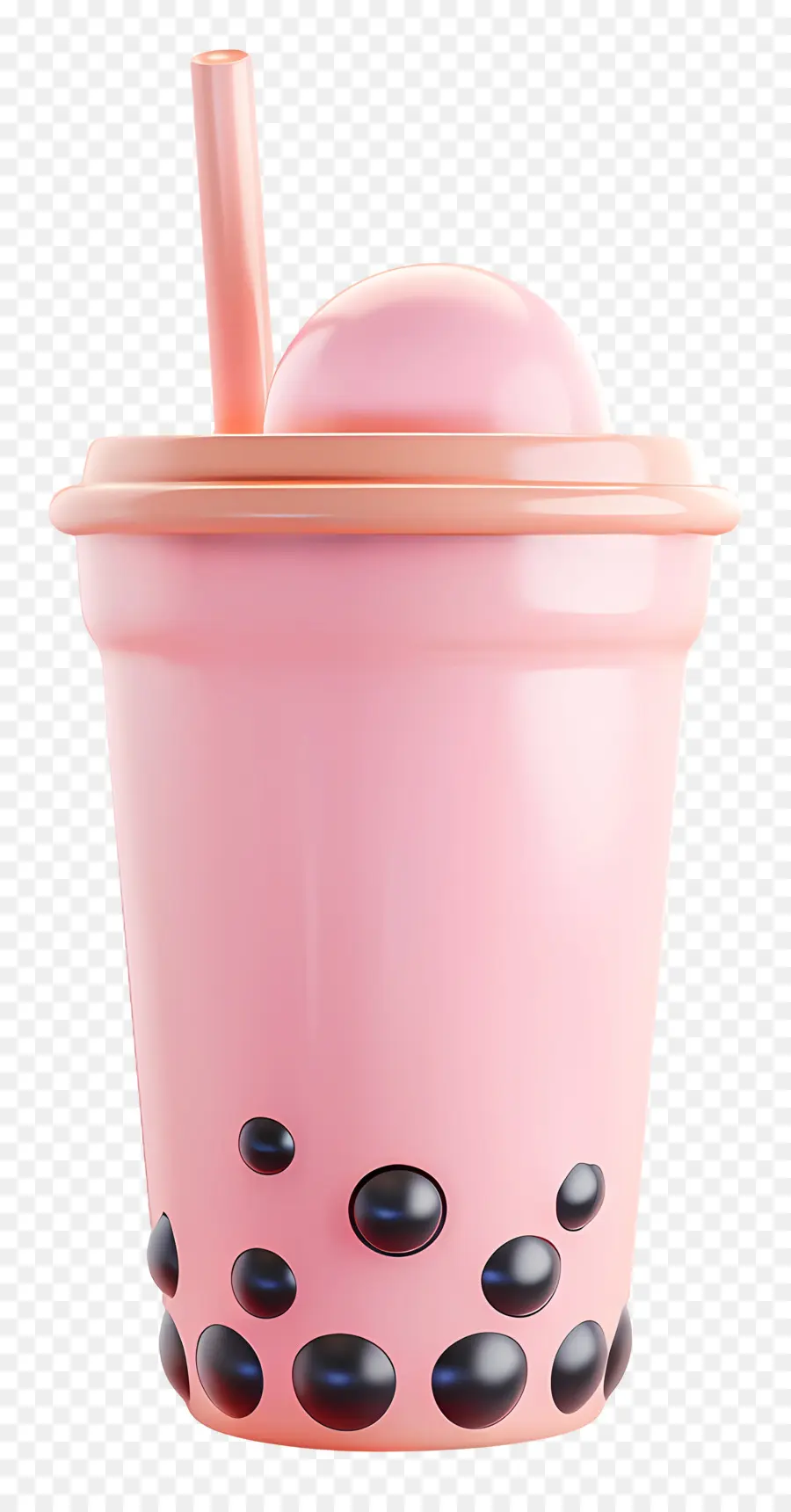 Boba Chá，Recipiente De Plástico Rosa PNG