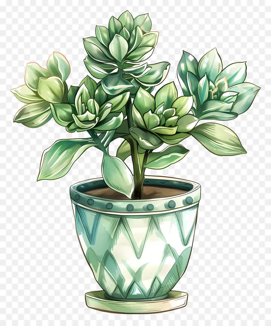 Flor De Jade Em Vasos，Planta Interna PNG