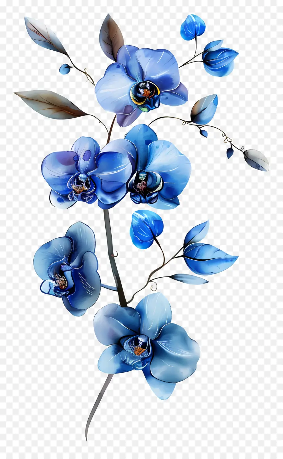 Orquídeas Azuis，Buquê PNG