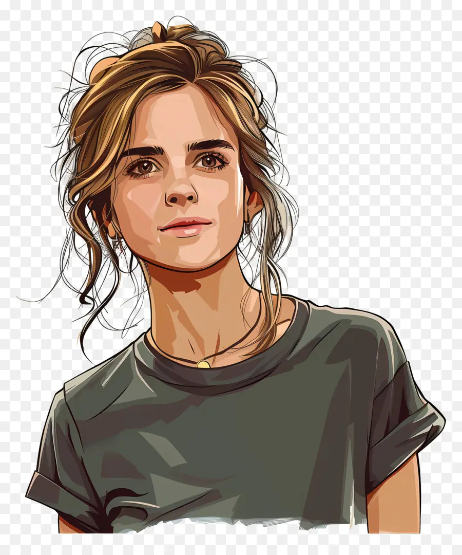 Emma Watson，Pintura Em Aquarela PNG