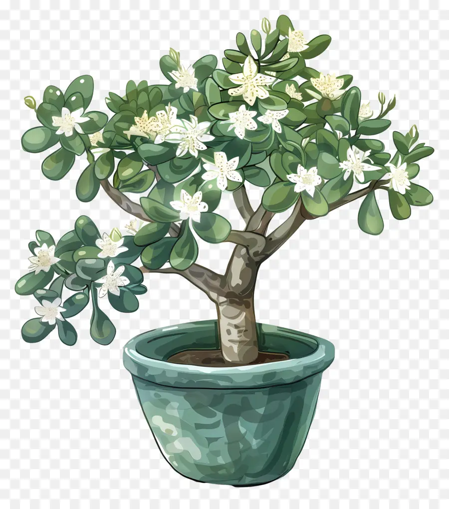 Flor De Jade Em Vasos，Uma árvore Bonsai PNG