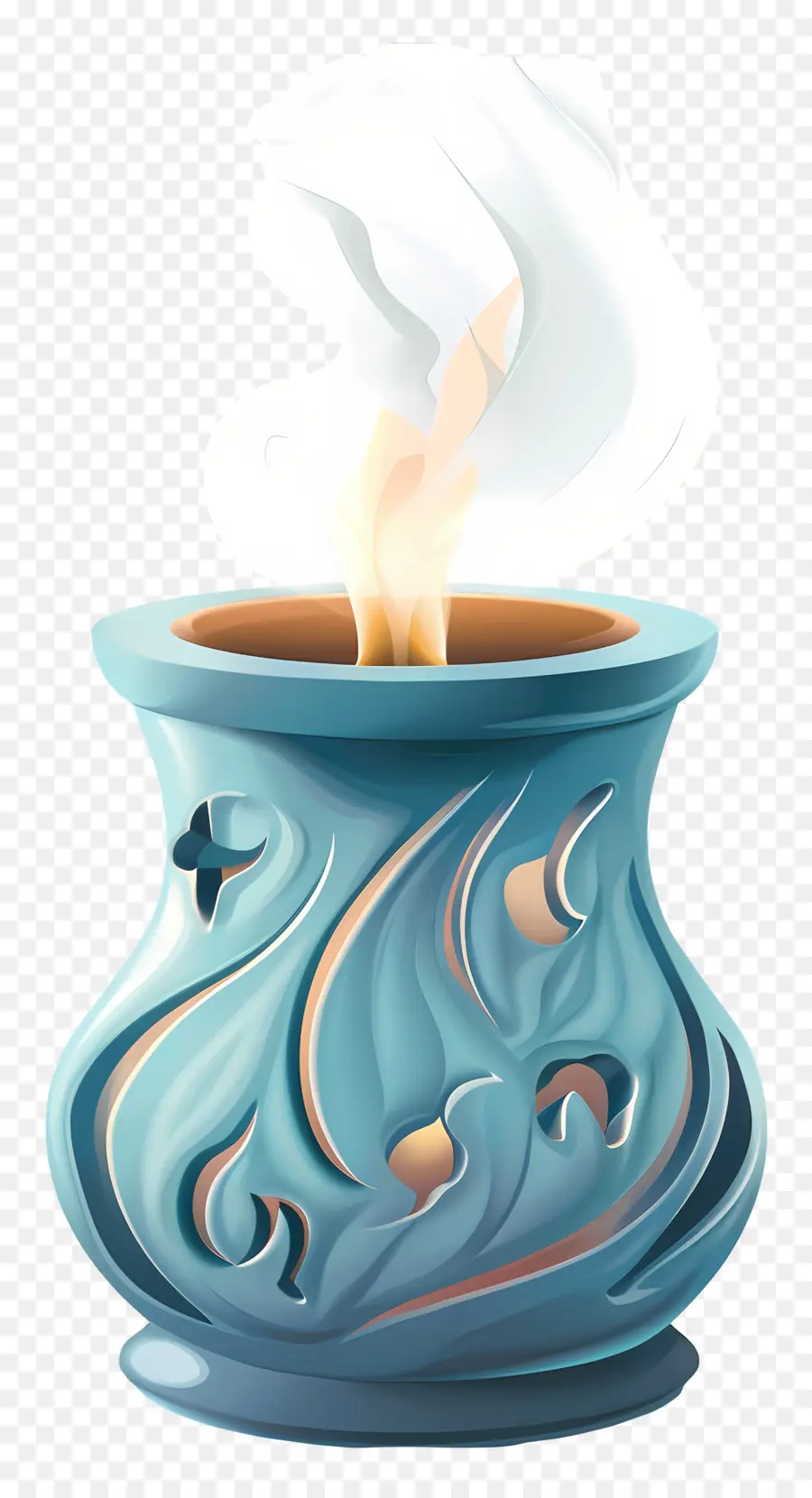 Queimador De Aroma，Pote De Cerâmica Azul PNG