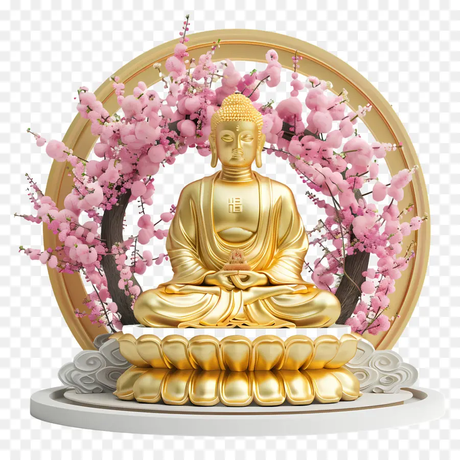 Buda，Estátua De Buda Dourado PNG