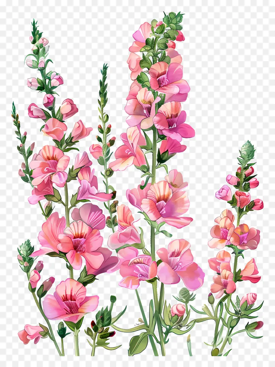 Flores De Snapdragons Rosa，Flores Cor De Rosa PNG