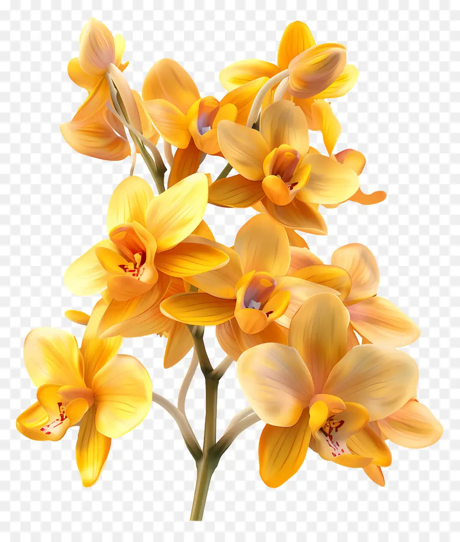 Orquídeas Amarelas，Buquê PNG