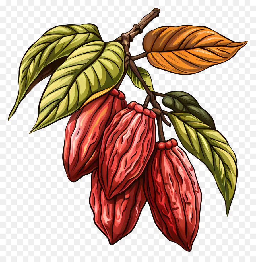 Galho De árvore De Cacau，Cacau Pods PNG