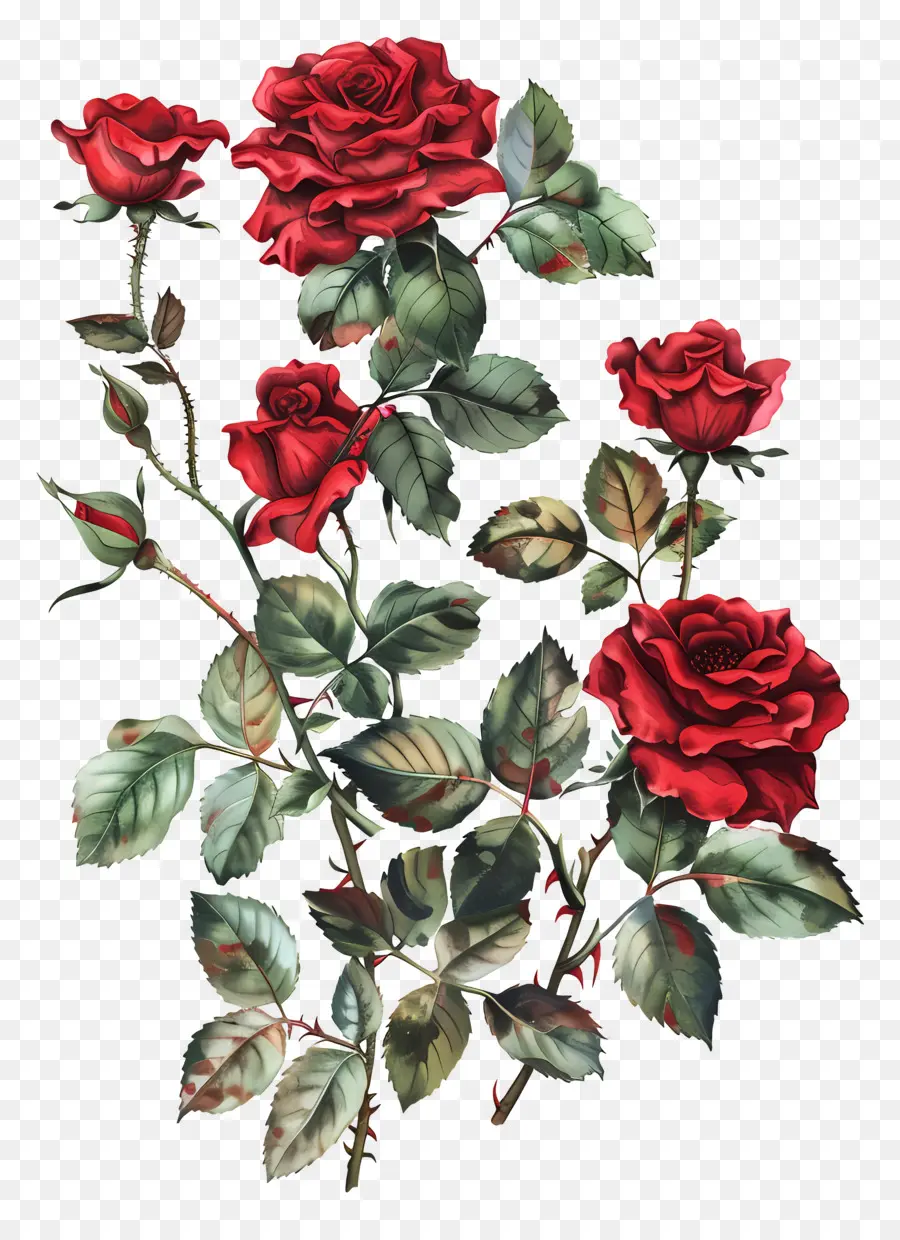 Rosas Vermelhas，Vintage PNG