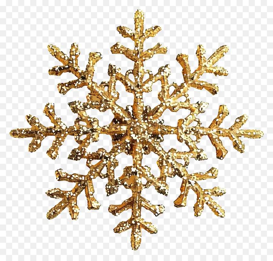 Floco De Neve Glitter Dourado，Ouro Floco De Neve PNG