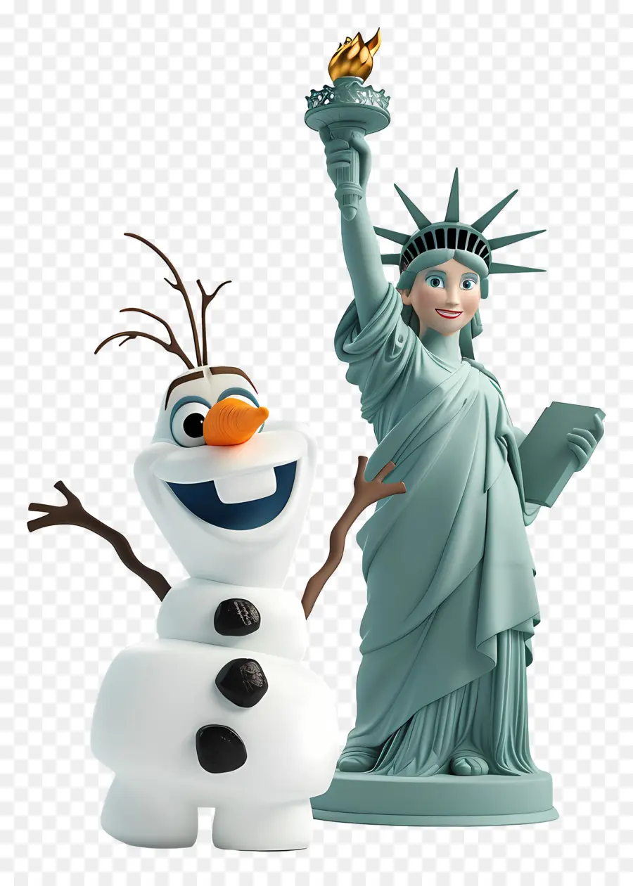 Congelados Olaf，Estátua Da Liberdade PNG
