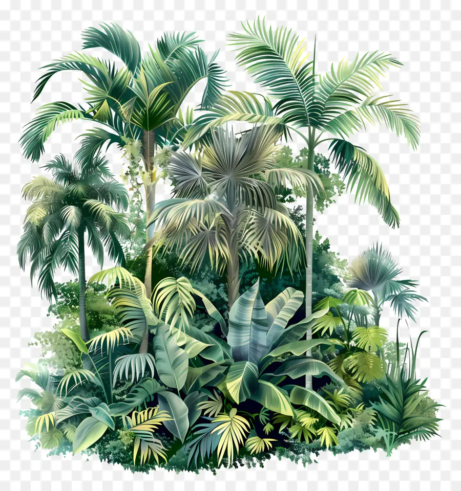 Floresta Tropical Da Selva，Pintura De Selva Tropical PNG