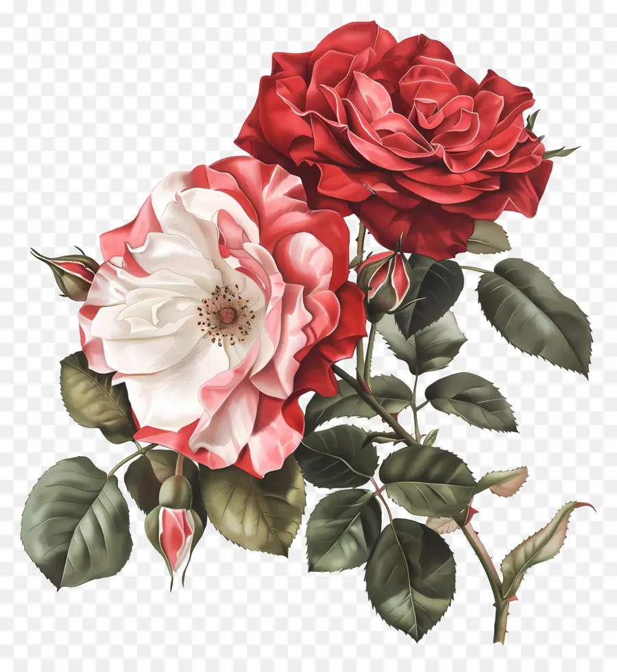 Double Delight Roses，Rosa Vermelha PNG