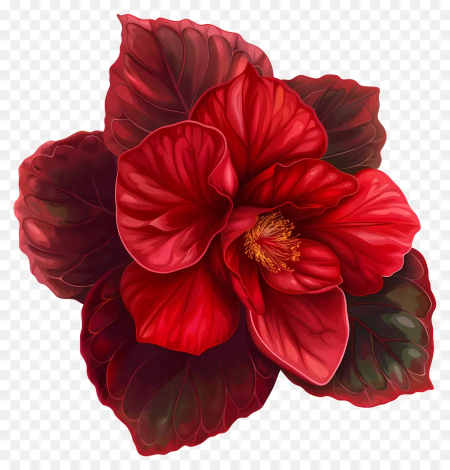 Flor De Begônia，Flor Vermelha PNG