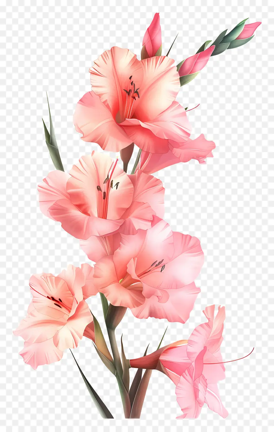 Gladioli Rosa，Flores Cor De Rosa PNG