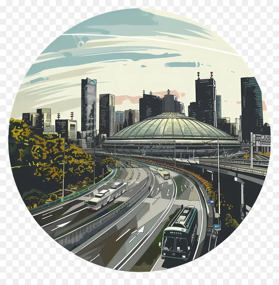 Tokyo Dome，O Horizonte Da Cidade PNG