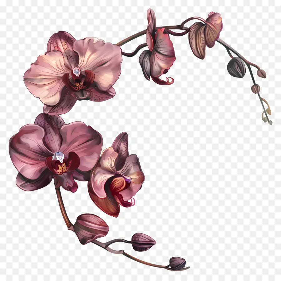 Orquídeas，Cor De Rosa Orquídea PNG