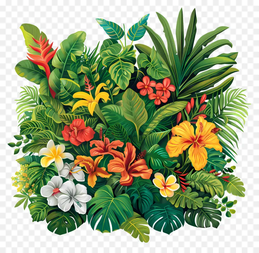 Floresta Tropical，Flores Tropicais PNG