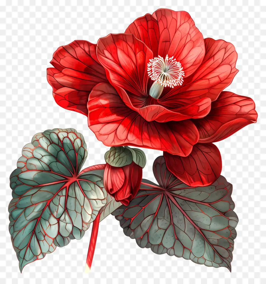 Flor De Begônia，Flor Vermelha PNG