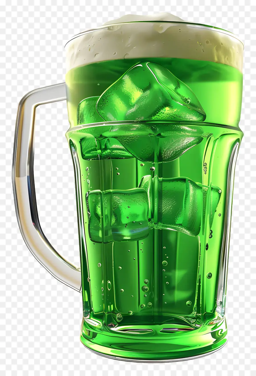 Verde Cerveja，Cubos De Gelo PNG
