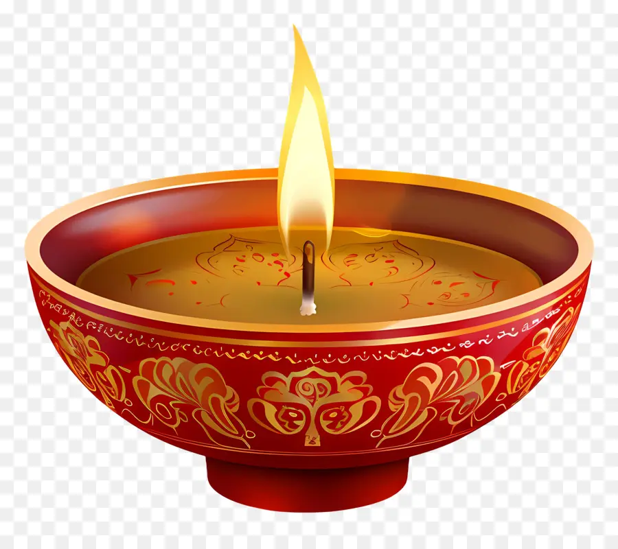 Lâmpada De Diwali，Vela Vermelha PNG