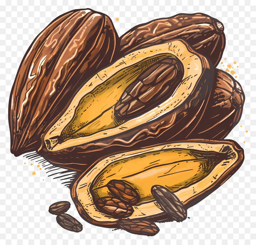 Os Grãos De Cacau，Chocolate PNG