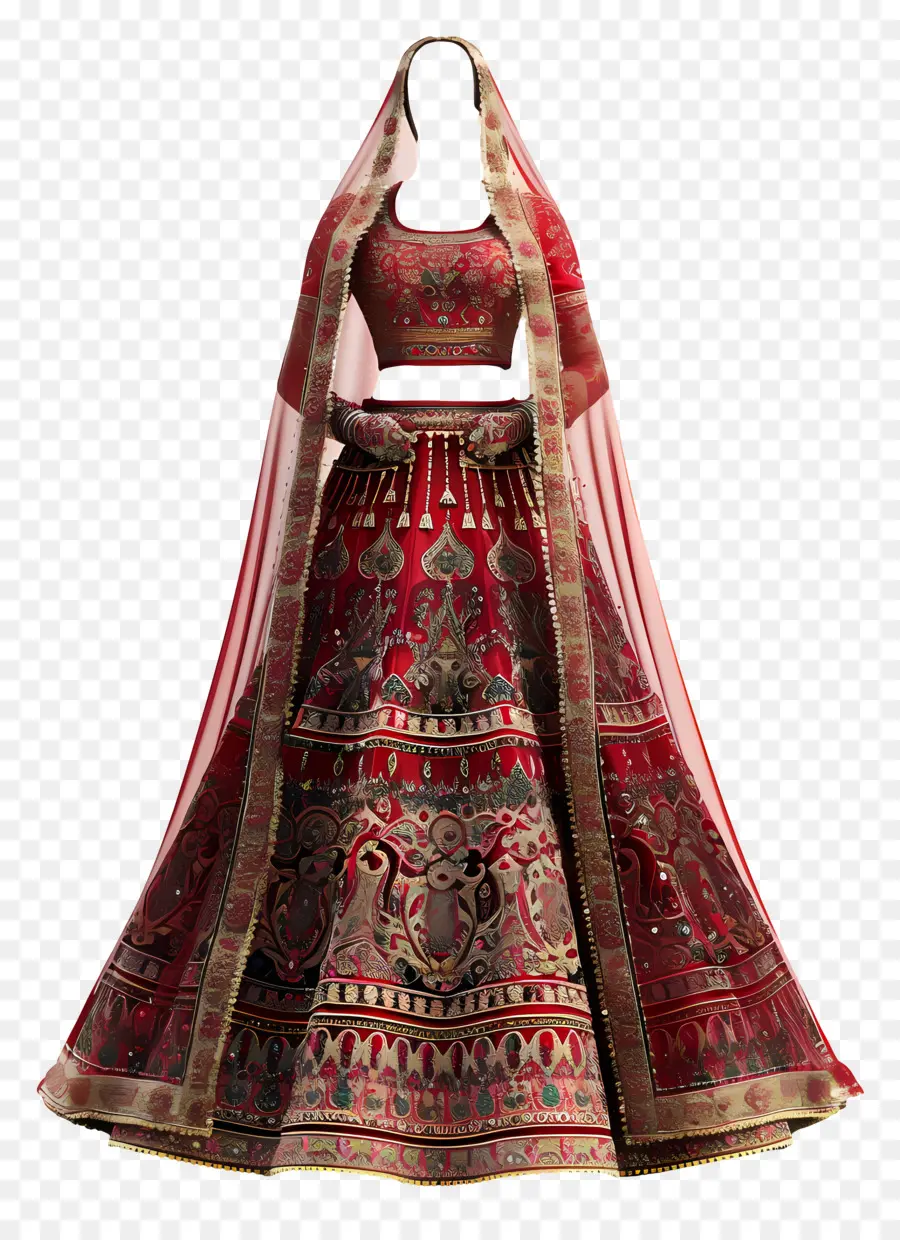Vestido De Noiva Indiano，Lehenga De Noiva Vermelha PNG