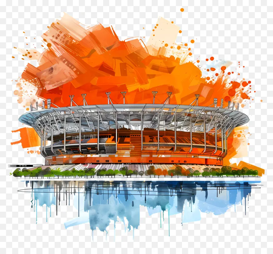 Estádio Narendra Modi，Trabalho De Arte Digital PNG