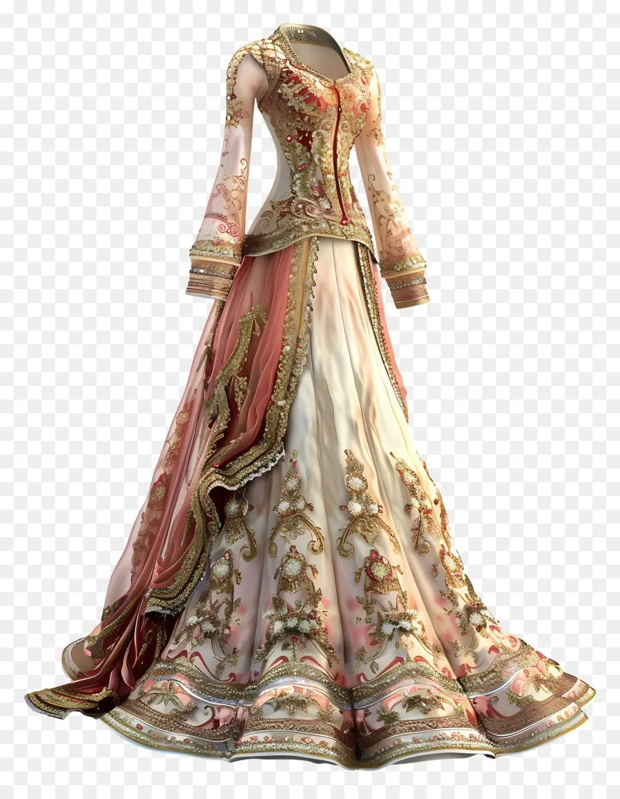 Vestido De Noiva Indiano，Moda Renascentista PNG