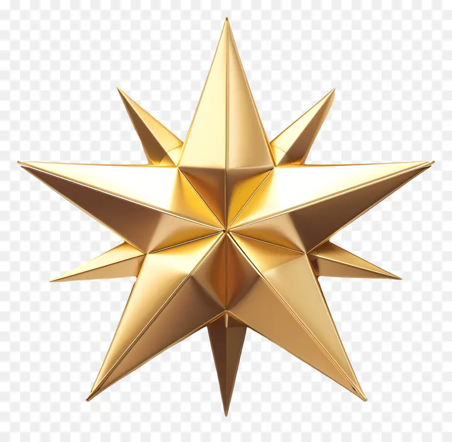 Estrela De Ouro，Elementos Triangulares PNG