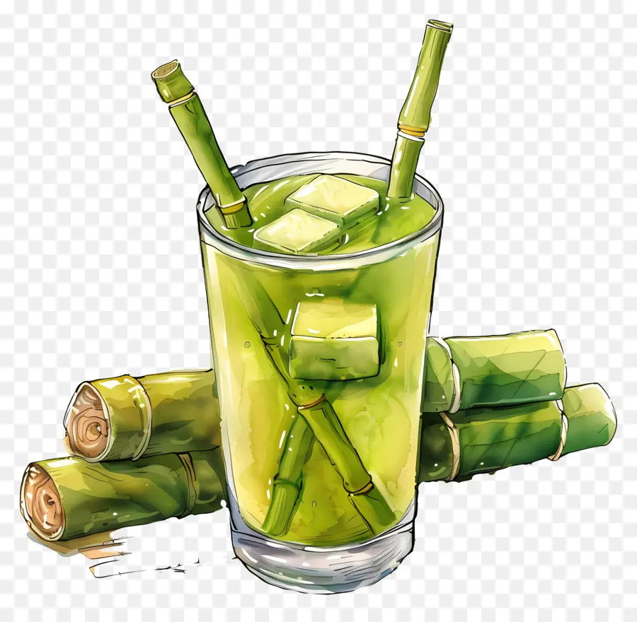 Cana De Açúcar Suco De，Suco Verde PNG