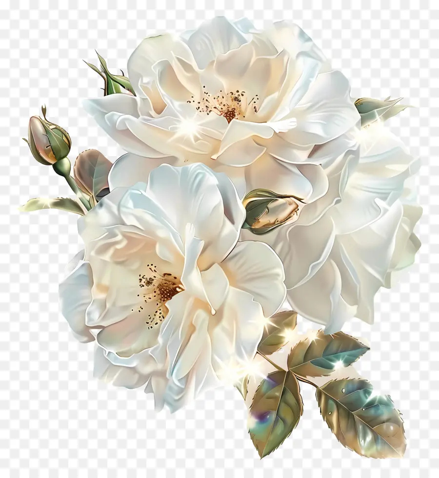 Rosas Brancas，Buquê PNG