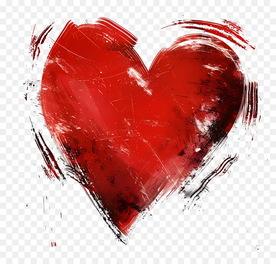 Coração Vermelho，Pintura Do Coração PNG