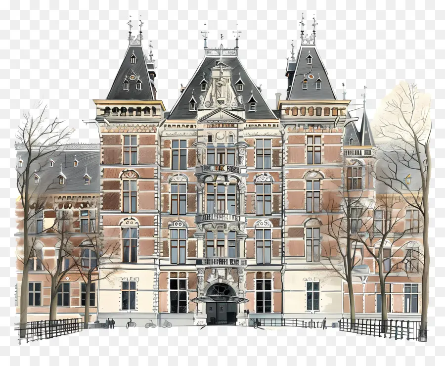 Rijksmuseum，Edifício Ornamentado PNG