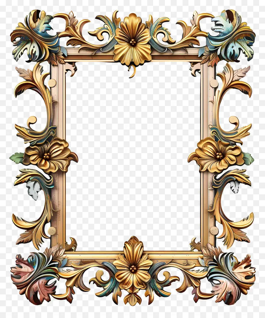 Moldura De Madeira，Golden Frame PNG