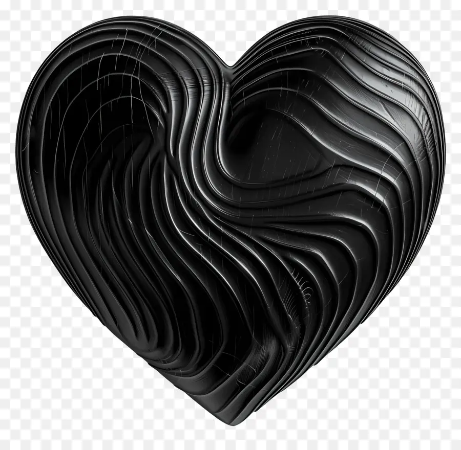 Coração Negro，Objeto Em Forma De Coração PNG