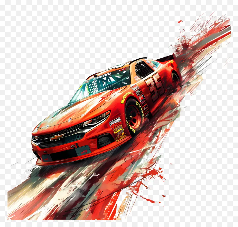 Dia Da Nascar，Carro Vermelho E Branco PNG