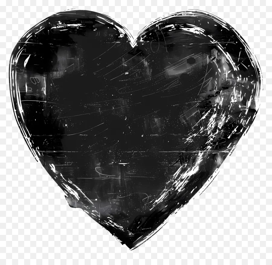 Coração Negro，Coração Grunge PNG