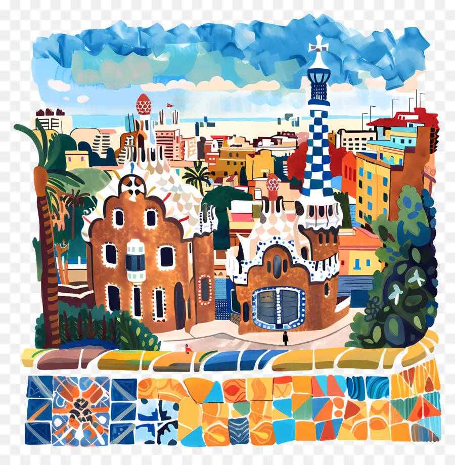 Parque Guell，Barcelona PNG
