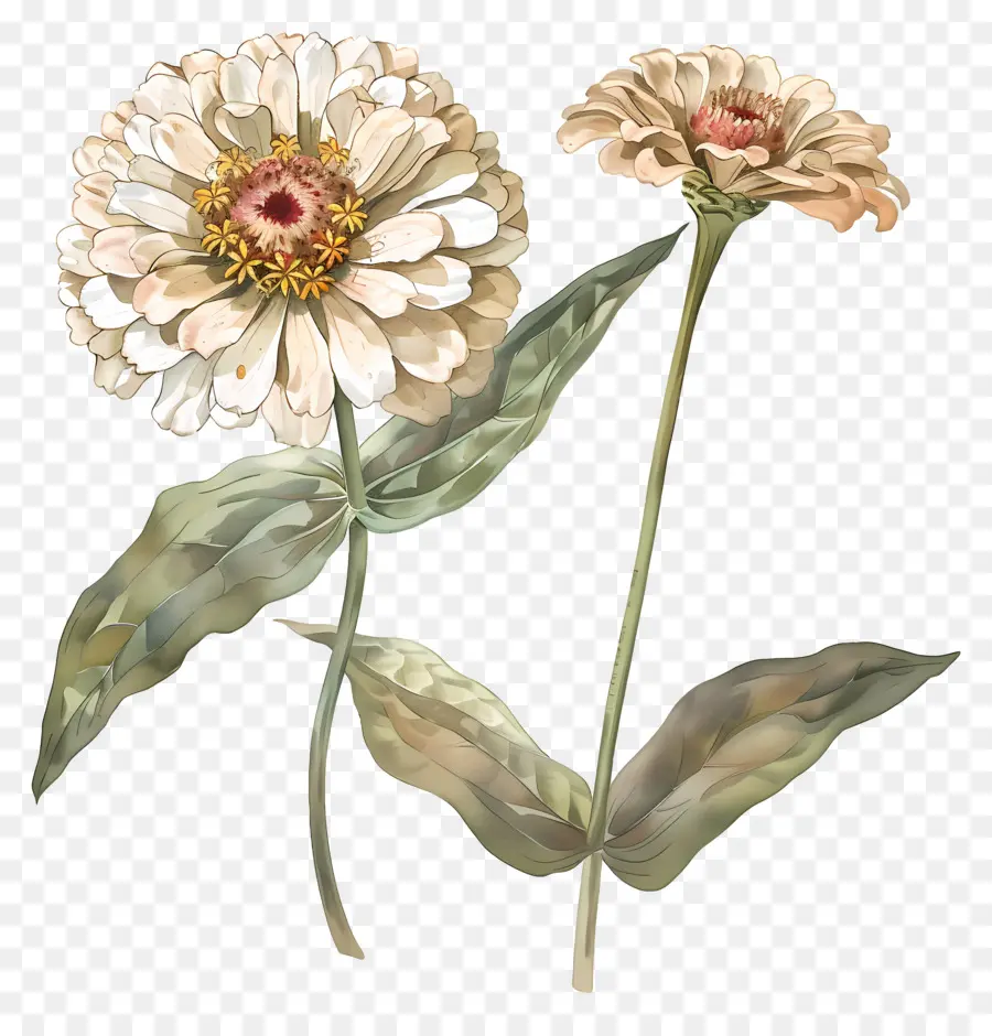 Zinnias Stem，Flores PNG